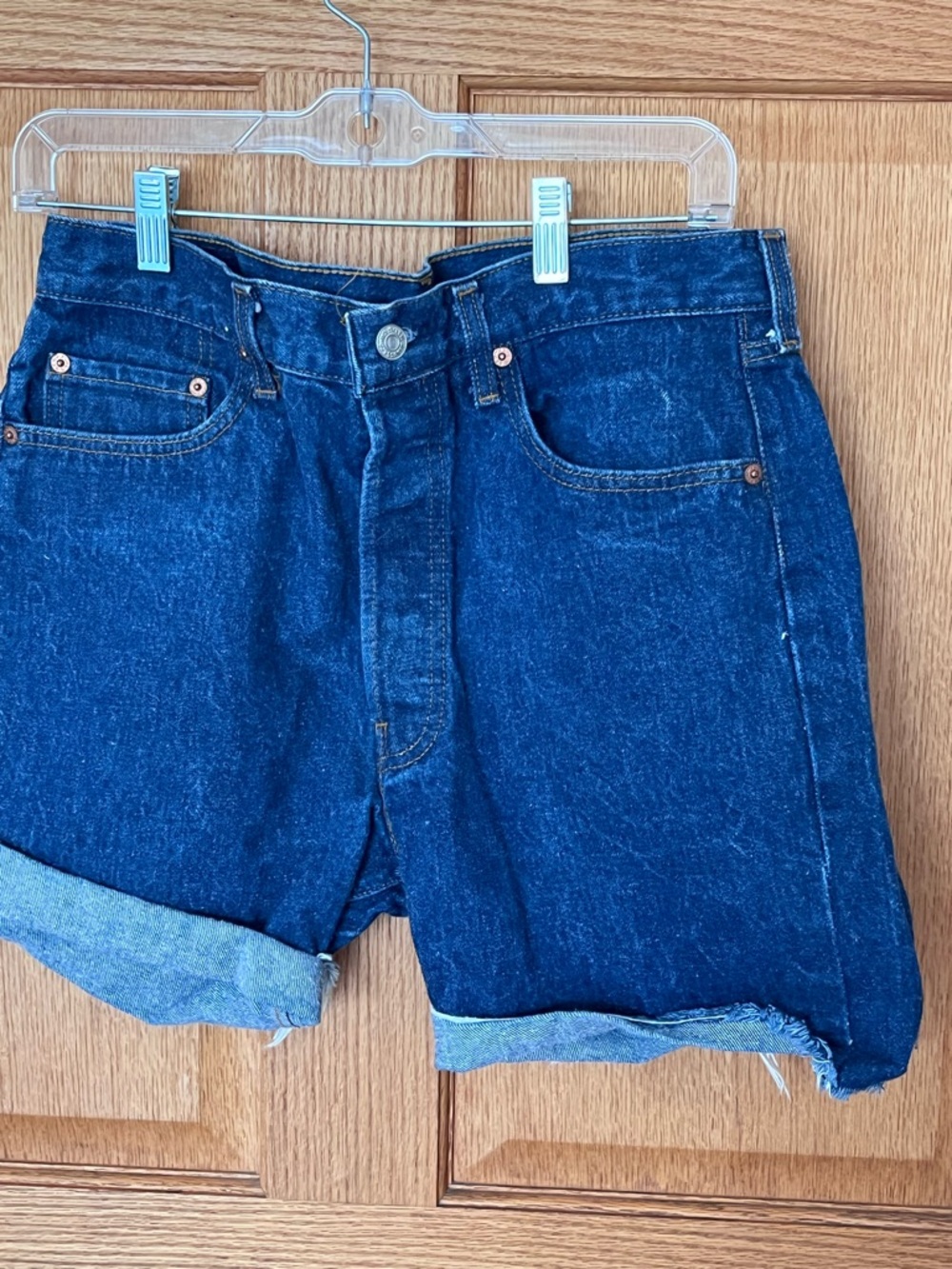 Levi’s USA made Dark Blue Denim Rolled Hem Women's Shorts